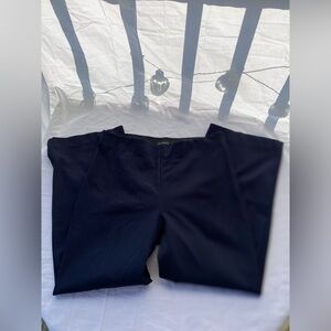 Talbots Portland Trouser Women's Size 12 P Navy Wide Leg Side Zip Dress Crops